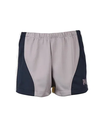 Palm Angels Purple Polyester Panel Shorts In Multi
