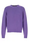 Palm Angels Curve Logo Crewneck Sweater In Purple