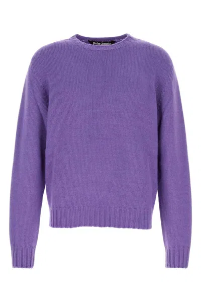 PALM ANGELS PURPLE WOOL BLEND SWEATER