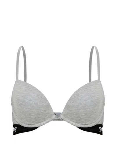 Palm Angels Push-up Bra In Gray
