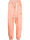 Palm Angels Pxp Paint-splatter Track Pants In Orange