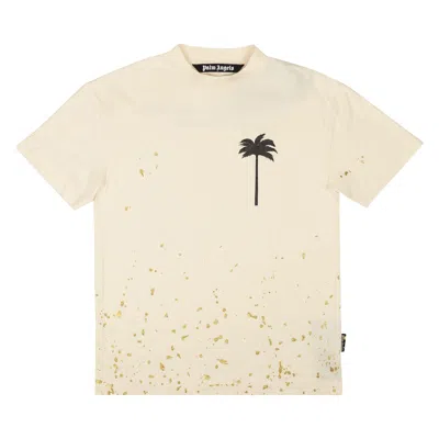 Pre-owned Palm Angels Pxp Painted Classic Tee 'butter/black' | Yellow | Men's Size M