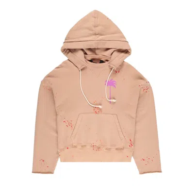 Pre-owned Palm Angels Pxp Painted Raw Cut Hoodie 'camel' | Orange | Men's Size M