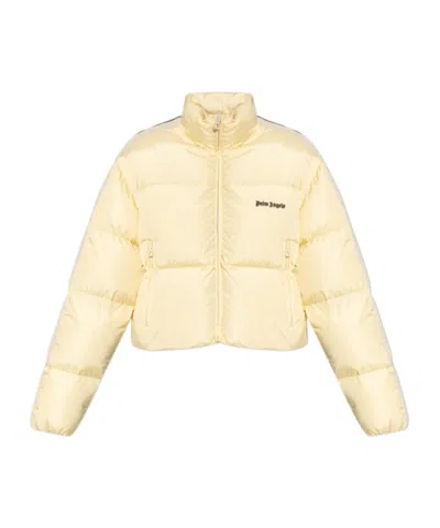 Palm Angels Quilted Down Jacket In Neutrals