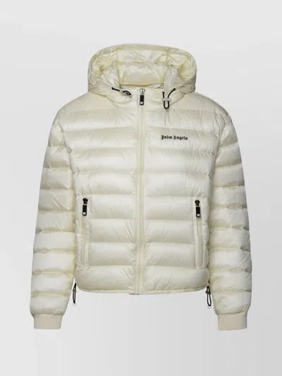 Palm Angels Quilted Down Jacket With Hood And Pockets In Multi
