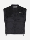 Palm Angels Quilted Nylon Down Vest In Black