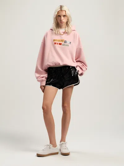 Palm Angels Quote Crop Hoodie In White