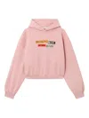Palm Angels Quote Graphic-print Hoodie In Pink
