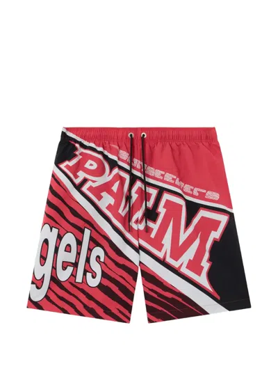 Palm Angels Racing Graphic Swimshorts In Multi