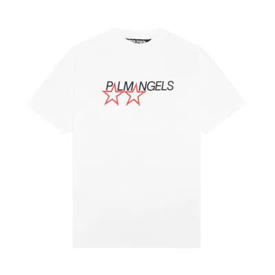 Pre-owned Palm Angels Racing Star Tee 'white'