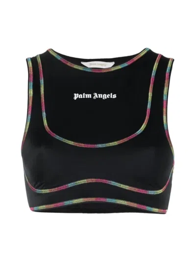 PALM ANGELS RAINBOW MIAMI LOGO TRAINING TOP