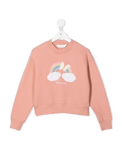 PALM ANGELS RAINBOW-PRINT COTTON JUMPER