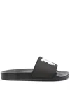 Palm Angels Raised-monogram Slides In Black