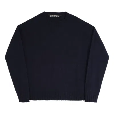 Pre-owned Palm Angels Rec Logo Sweater 'navy Blue/white' | Men's Size L