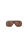 Palm Angels Rectangular Sunglasses In Brown