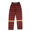 Palm Angels Red Buffalo Check Aftersport Pants In Red