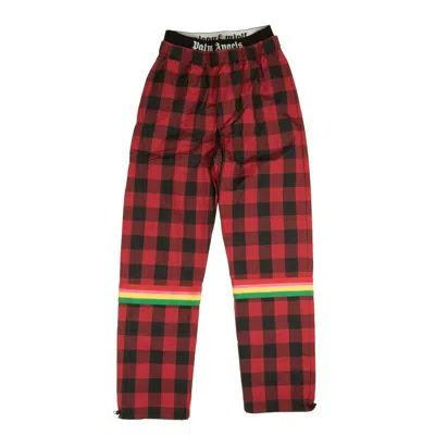 Palm Angels Red Buffalo Check Aftersport Pants