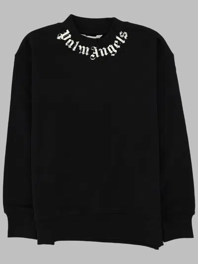 Palm Angels Mini Logo Brushed Regular Tee For Boys In Black
