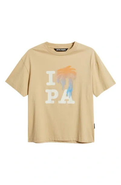 Palm Angels Regular Fit I Love Pa Graphic T-shirt In Brown