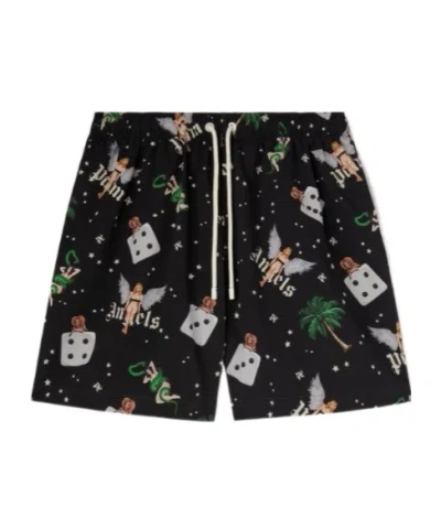 PALM ANGELS PALM ANGELS PIN-UP DRAWSTRING SWIM SHORTS