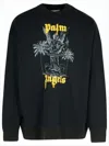 Palm Angels Relaxed-fit Black Sweatshirt With Graphic Angel Print In Black