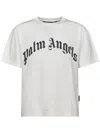 Palm Angels Relaxed Fit Cotton T-shirt With Stylized Lettering In White