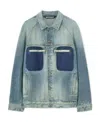 Palm Angels Reserve Dyed Denim Jacket In Green