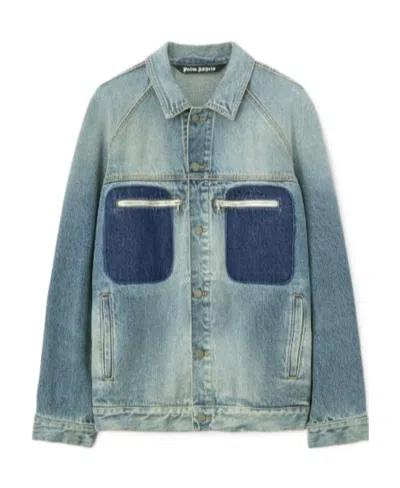 Palm Angels Reserve Dyed Denim Jacket In Green