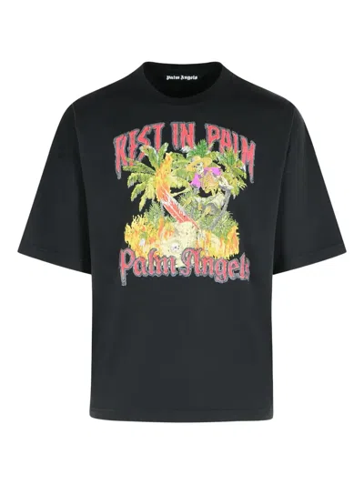 PALM ANGELS REST IN PALM CREW-NECK T-SHIRT