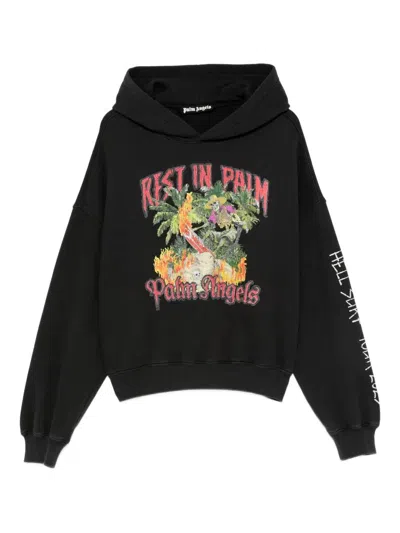 PALM ANGELS `REST IN PALM` LOOSE HOODIE