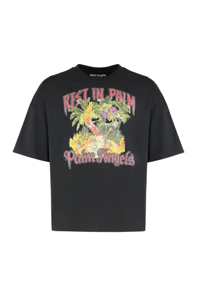Palm Angels Rest In Palm Loose T-shirt In Black