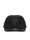 Palm Angels Woman Embellished Cotton Baseball Cap In Black