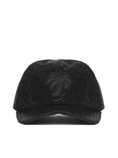 PALM ANGELS RHINESTONE BASEBALL CAP