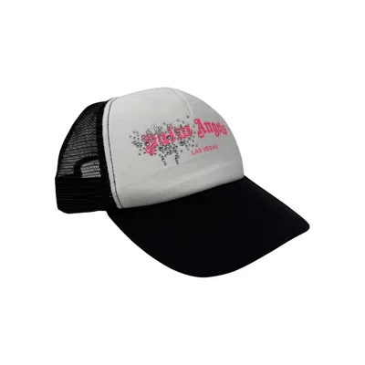 Pre-owned Palm Angels Rhinestone Las Vegas Cap 'black/white/pink' | Men's Size Onesize