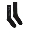 Palm Angels Bear Reminder Crew Length Ribbed Socks In Black