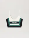 Palm Angels Cb Racing Knit Top In Green