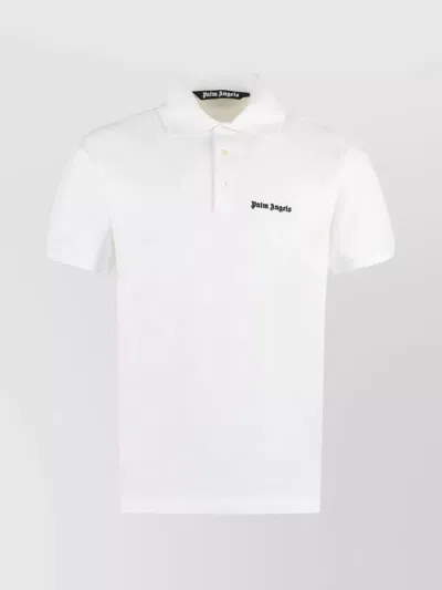 PALM ANGELS RIBBED COLLAR POLO SHIRT