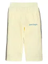 Palm Angels Ribbed-panel Side-stripe Trousers In Yellow