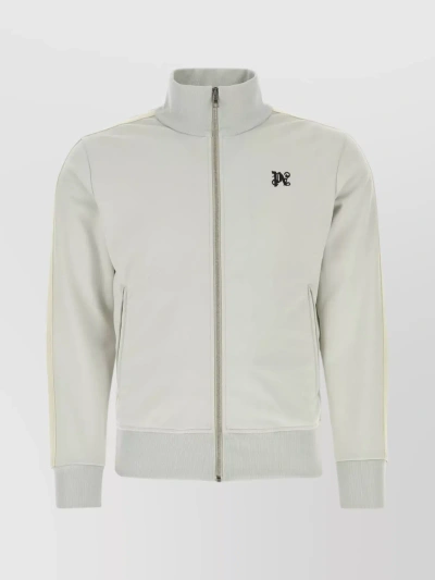 Palm Angels Logo-embroidered Side-stripe Jacket In Gray