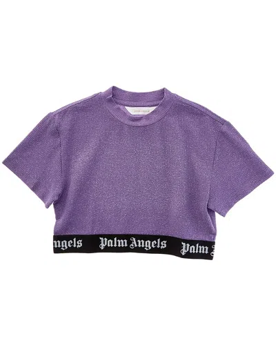 Palm Angels Kids'  Ribbed Shirt In Purple
