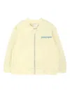 Palm Angels Ribbed Zip-up Jacket In Yellow