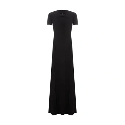 Palm Angels Cotton Maxi Dress In Black