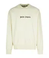 Palm Angels "classic Logo" Merino Wool And Cashmere Sweater In White