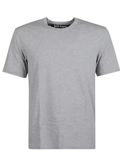 Palm Angels Crewneck T-shirt In Melange Grey