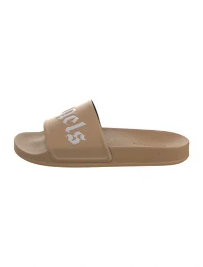 Pre-owned Palm Angels Rubber Graphic Print Slides W/ Tags In Neutral
