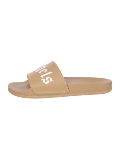 Pre-owned Palm Angels Rubber Graphic Print Slides W/ Tags In Neutral
