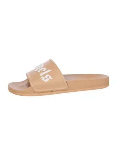 Pre-owned Palm Angels Rubber Graphic Print Slides W/ Tags In Neutral