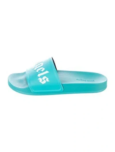 Pre-owned Palm Angels Rubber Slides In Blue