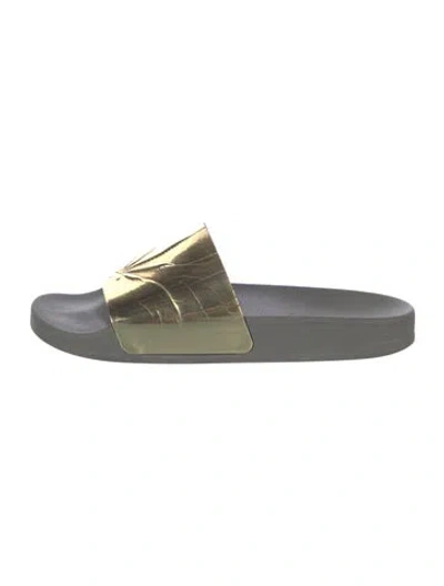 Pre-owned Palm Angels Rubber Slides In Gray
