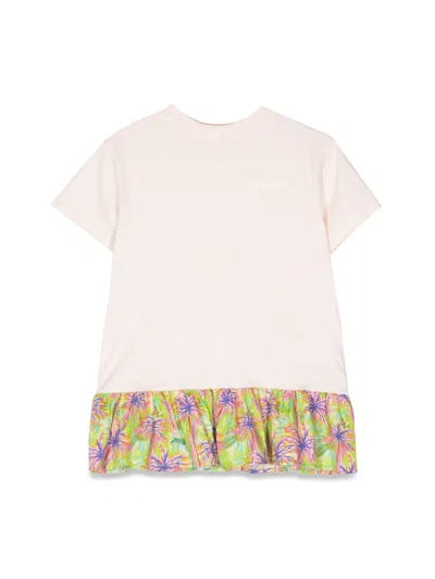 Palm Angels Mini Ruffles Teedress For Girls In Multi